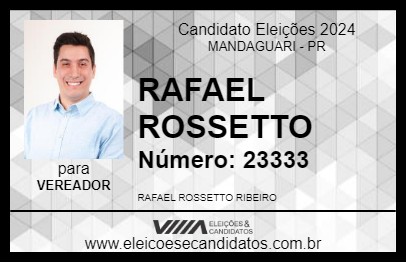 Candidato RAFAEL ROSSETTO 2024 - MANDAGUARI - Eleições