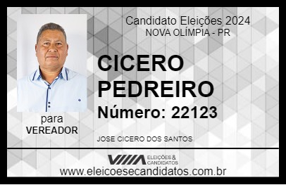 Candidato CICERO PEDREIRO 2024 - NOVA OLÍMPIA - Eleições