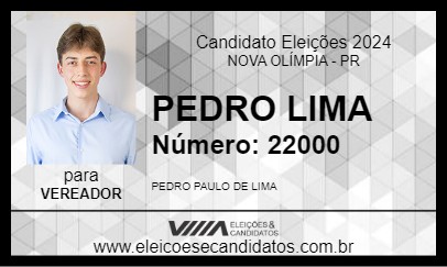 Candidato PEDRO LIMA 2024 - NOVA OLÍMPIA - Eleições