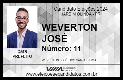 Candidato WEVERTON JOSÉ 2024 - JARDIM OLINDA - Eleições