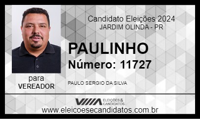 Candidato PAULINHO 2024 - JARDIM OLINDA - Eleições