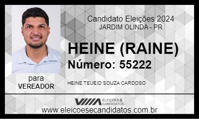 Candidato HEINE (RAINE) 2024 - JARDIM OLINDA - Eleições