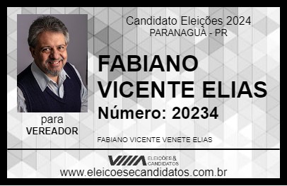 Candidato FABIANO VICENTE ELIAS 2024 - PARANAGUÁ - Eleições