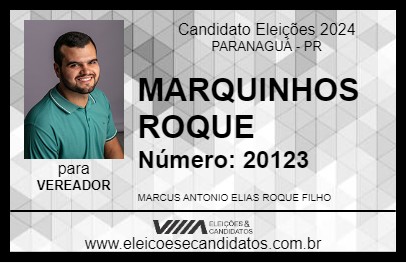 Candidato MARQUINHOS ROQUE 2024 - PARANAGUÁ - Eleições