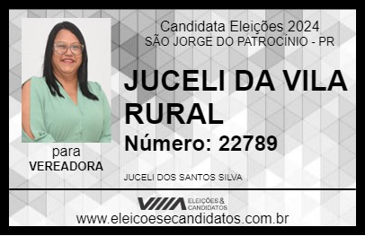 Candidato JUCELI DA VILA RURAL 2024 - SÃO JORGE DO PATROCÍNIO - Eleições