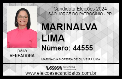 Candidato MARINALVA LIMA 2024 - SÃO JORGE DO PATROCÍNIO - Eleições