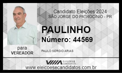 Candidato PAULINHO 2024 - SÃO JORGE DO PATROCÍNIO - Eleições