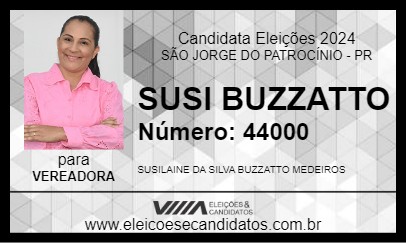 Candidato SUSI BUZZATTO 2024 - SÃO JORGE DO PATROCÍNIO - Eleições