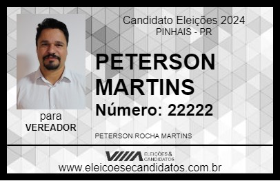 Candidato PETERSON MARTINS 2024 - PINHAIS - Eleições