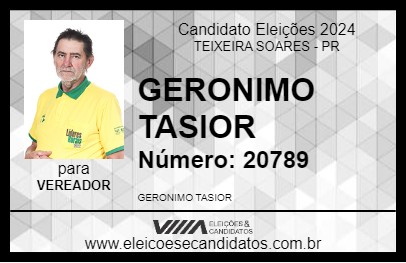 Candidato GERONIMO TASIOR 2024 - TEIXEIRA SOARES - Eleições