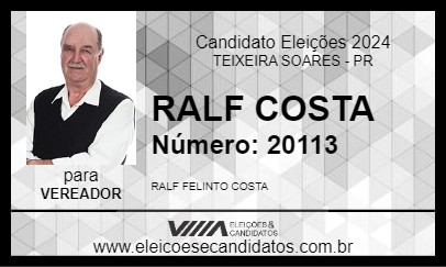 Candidato RALF COSTA 2024 - TEIXEIRA SOARES - Eleições