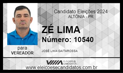 Candidato ZÉ LIMA 2024 - ALTÔNIA - Eleições