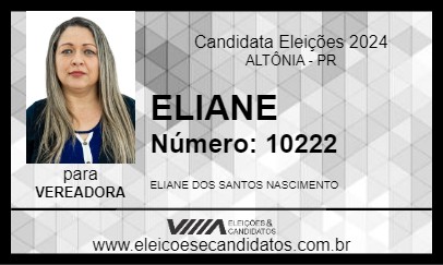 Candidato ELIANE 2024 - ALTÔNIA - Eleições