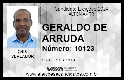 Candidato GERALDO DE ARRUDA 2024 - ALTÔNIA - Eleições