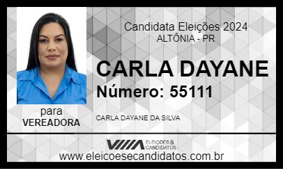 Candidato CARLA DAYANE 2024 - ALTÔNIA - Eleições