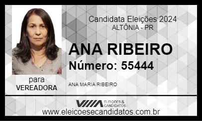 Candidato ANA RIBEIRO 2024 - ALTÔNIA - Eleições