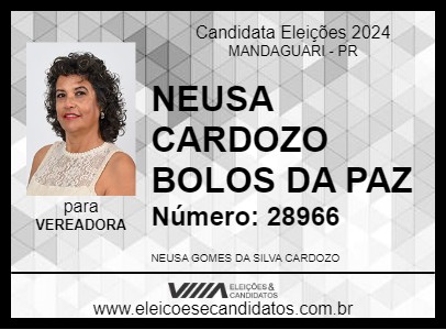 Candidato NEUSA  DO BOLO 2024 - MANDAGUARI - Eleições