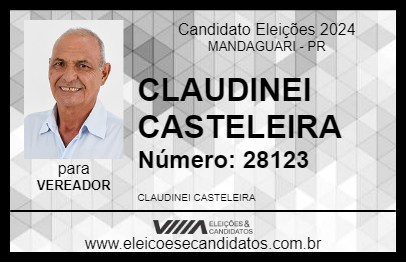 Candidato CLAUDINEI CASTELEIRA 2024 - MANDAGUARI - Eleições