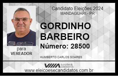 Candidato GORDINHO BARBEIRO 2024 - MANDAGUARI - Eleições