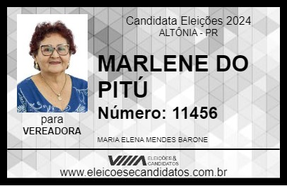 Candidato MARLENE DO PITÚ 2024 - ALTÔNIA - Eleições