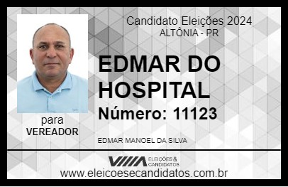 Candidato EDMAR DO HOSPITAL 2024 - ALTÔNIA - Eleições