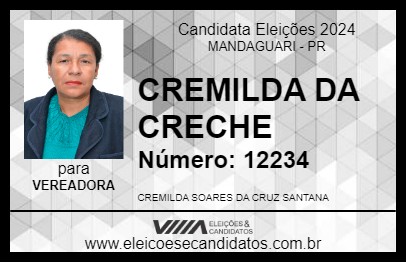 Candidato CREMILDA DA CRECHE 2024 - MANDAGUARI - Eleições