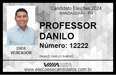 Candidato PROFESSOR DANILO 2024 - MANDAGUARI - Eleições