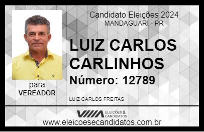 Candidato LUIZ CARLOS CARLINHOS 2024 - MANDAGUARI - Eleições