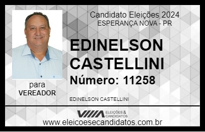 Candidato EDINELSON CASTELLINI 2024 - ESPERANÇA NOVA - Eleições