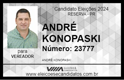 Candidato ANDRÉ KONOPASKI 2024 - RESERVA - Eleições