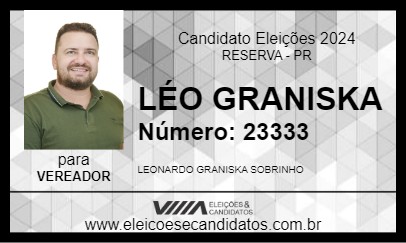 Candidato LÉO GRANISKA 2024 - RESERVA - Eleições