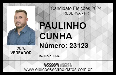 Candidato PAULINHO CUNHA 2024 - RESERVA - Eleições