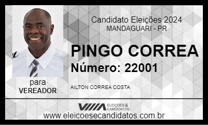 Candidato PINGO CORREA 2024 - MANDAGUARI - Eleições