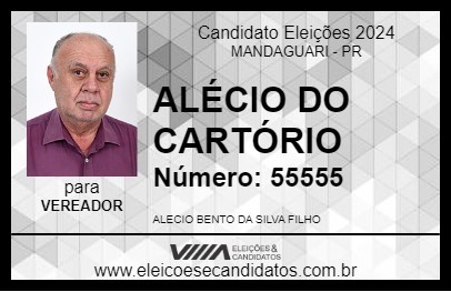 Candidato ALÉCIO DO CARTÓRIO 2024 - MANDAGUARI - Eleições