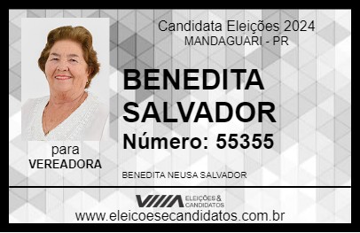 Candidato BENEDITA SALVADOR 2024 - MANDAGUARI - Eleições