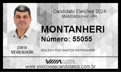 Candidato MONTANHERI 2024 - MANDAGUARI - Eleições