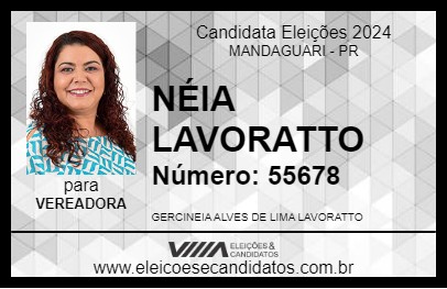 Candidato NÉIA LAVORATTO 2024 - MANDAGUARI - Eleições