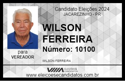 Candidato WILSON FERREIRA 2024 - JACAREZINHO - Eleições