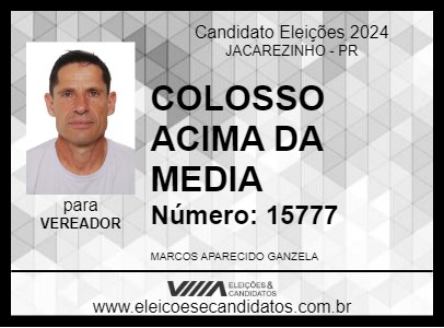 Candidato COLOSSO ACIMA DA MEDIA 2024 - JACAREZINHO - Eleições