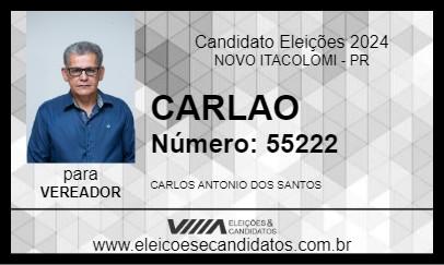 Candidato CARLAO 2024 - NOVO ITACOLOMI - Eleições