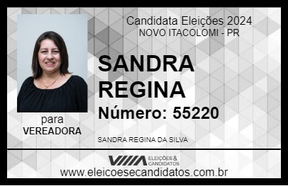 Candidato SANDRA REGINA 2024 - NOVO ITACOLOMI - Eleições