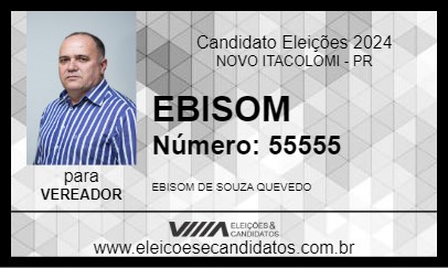 Candidato EBISOM 2024 - NOVO ITACOLOMI - Eleições