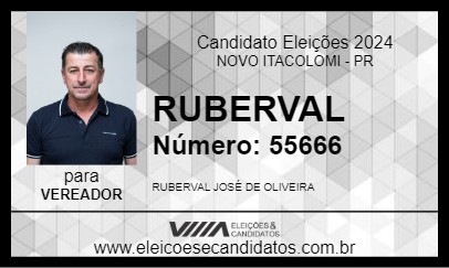 Candidato RUBERVAL 2024 - NOVO ITACOLOMI - Eleições