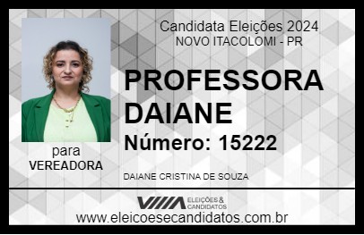 Candidato PROFESSORA DAIANE 2024 - NOVO ITACOLOMI - Eleições