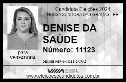 Candidato DENISE DA SAÚDE 2024 - NOSSA SENHORA DAS GRAÇAS - Eleições