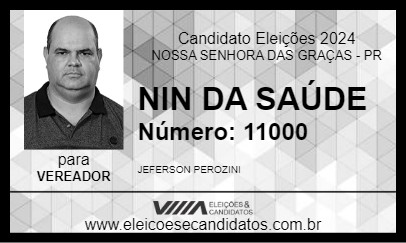 Candidato NIN DA SAÚDE 2024 - NOSSA SENHORA DAS GRAÇAS - Eleições