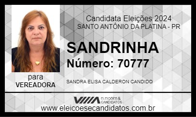 Candidato SANDRINHA 2024 - SANTO ANTÔNIO DA PLATINA - Eleições