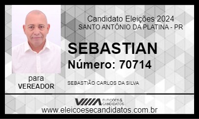 Candidato SEBASTIAN 2024 - SANTO ANTÔNIO DA PLATINA - Eleições