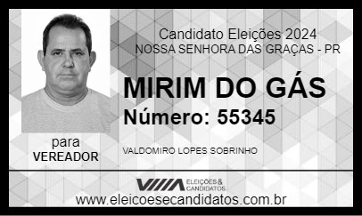 Candidato MIRIM DO GÁS 2024 - NOSSA SENHORA DAS GRAÇAS - Eleições