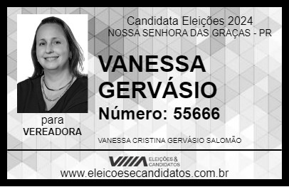 Candidato VANESSA GERVÁSIO 2024 - NOSSA SENHORA DAS GRAÇAS - Eleições